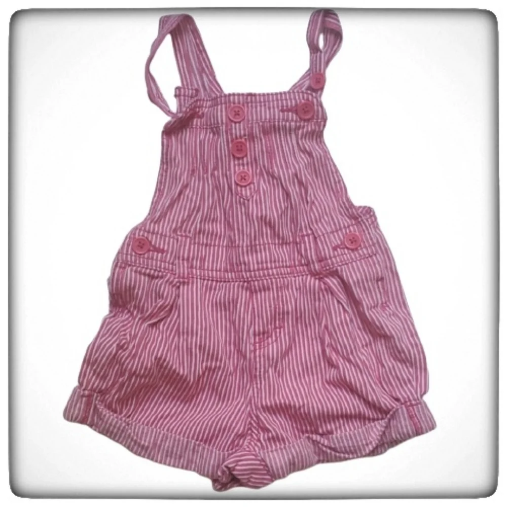 OshKosh B'gosh Striped Shorts Overalls-24M